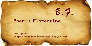 Boeriu Florentina névjegykártya